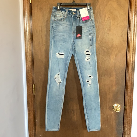 So Skinny jean High rise backed distressed jean with stretch & lycra size 1 / 25 - Picture 14 of 17